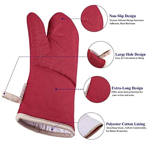 XMYNB Guantes de microondas 1 Soporte Refractario Guantes De Protección Junto Potholder Ovenglove,Negro