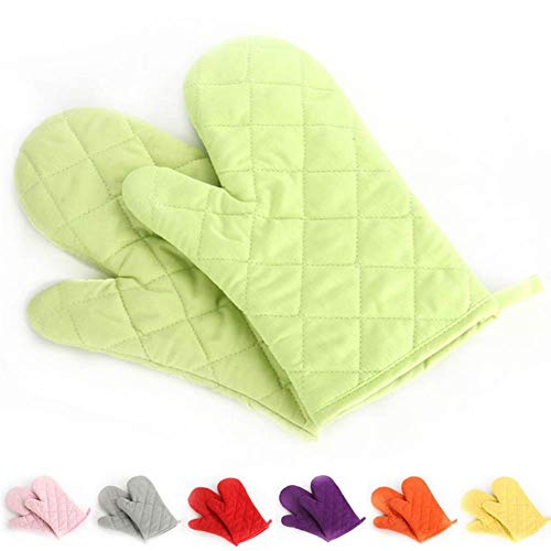 XMYNB Guantes de microondas Horno De Microondas Guantes De Cocina Blanco Cocina Herramienta Desplazar 1Pcs Refractarios Guante De Algodón,Verde
