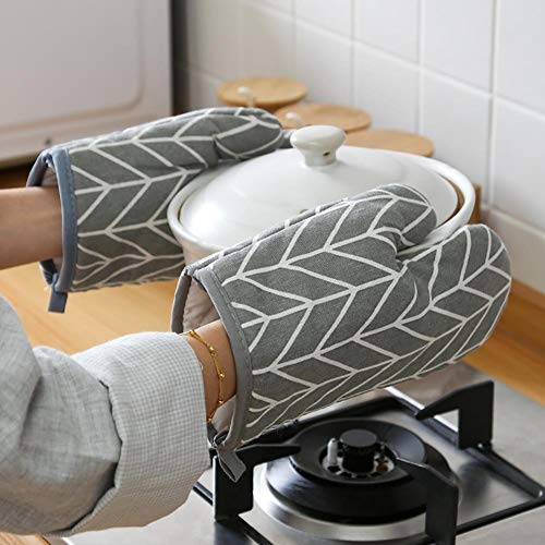XMYNB Guantes de microondas Manoplas Antideslizante 1Pcs Resistentes Horno Molestos Aislamiento Térmico Cocinar Pan Pan Cocinar Instrumento Aislamiento Cuadrícula,Guantes Grises