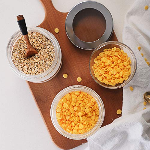 XPHZHQ-box Caja Caja De Almacenamiento De La Cocina Contenedor De Almacenamiento De Alimentos Vidrio Esmerilado - Cubierta De Acero Inoxidable Tanque De Almacenamiento De Grano Guardar 2 Juegos +