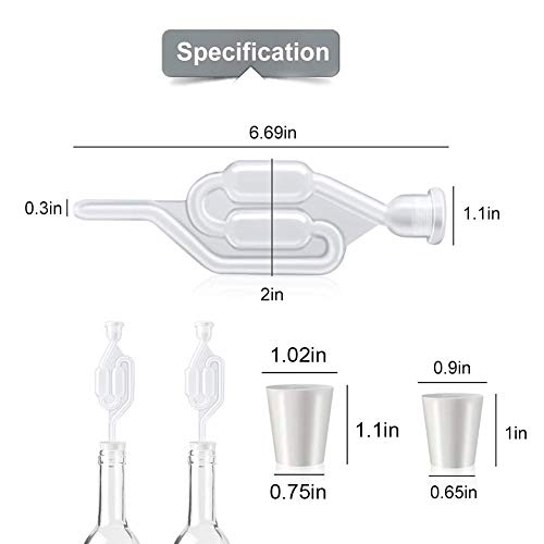 Xploit Válvula de Escape de fermentación, Cerveza Vino Cerveza Fermentación Gas Lock Solid 4-Piece Set S Type Bubble Gas Lock Plug Válvula de Escape de fermentación