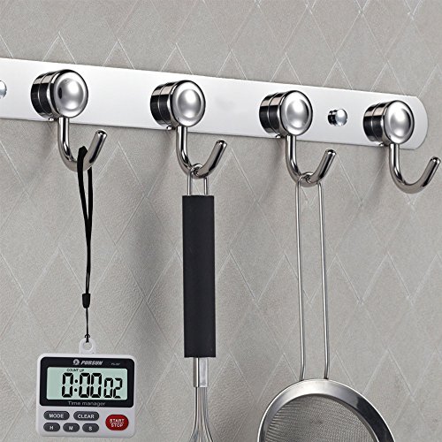 XREXS Temporizador de Cocina Digital con Función de Reloj, Cronómetro, Pantalla LCD Grande Temporizador de Encimera/Temporizador para Flashing/Reunión/Clase, parte Trasera Magnética, Batería Incluida