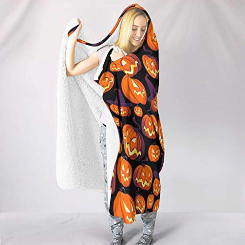 Xuanwuyi Halloween Horror Calabaza Tiro Capa Caliente para la Escuela - Todas las Estaciones Sueño Adecuado Blanco 60x80"