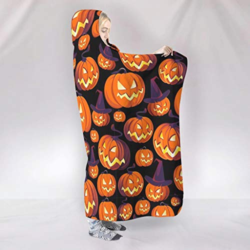 Xuanwuyi Halloween Horror Calabaza Tiro Capa Caliente para la Escuela - Todas las Estaciones Sueño Adecuado Blanco 60x80"