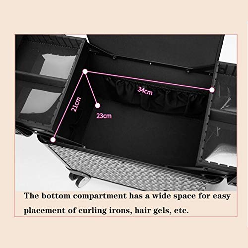 XUE Estuche cosmético, Marco de Aluminio Negro Multicapa Rueda Universal Desmontable Palanca Profesional Caja de Tatuaje Grande antiarañazos