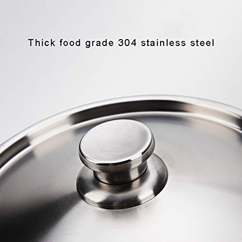 Xuejuanshop Tapa Domo 304 Tapa de Acero Inoxidable Tapa del hogar Wok Vapor de Metal con Mango de Material de Grado alimenticio Accesorios Utensilios de Cocina Tapas De Olla (tamaño : 28cm)