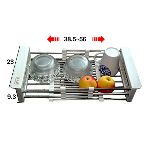 XUEYAN Cocina Vegetal Y Fruta Drenaje Rack de Almacenamiento Retráctil Vajilla de Secado Rack de Acero Inoxidable Rack Secado Vajilla Rack de Almacenamiento