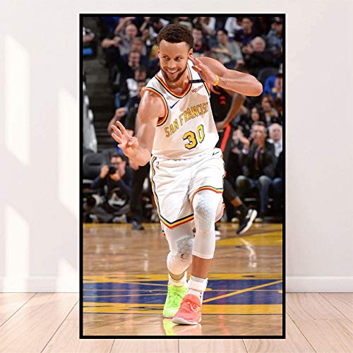XuFan Baloncesto Curry y Lakers Kuz Cartel decoración del hogar Pintura Sala de Estar decoración de la habitación Arte Lienzo Pintura 60x90cm Sin Marco
