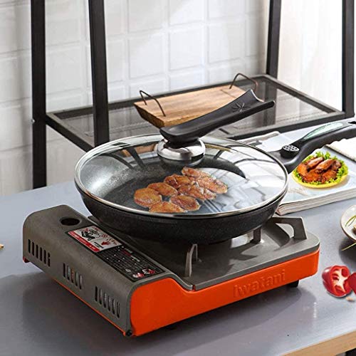 XUHRA Sartén con Tapa, Placa Maifan Piedra, Piso De La Estufa De Gas De Cocina Universal