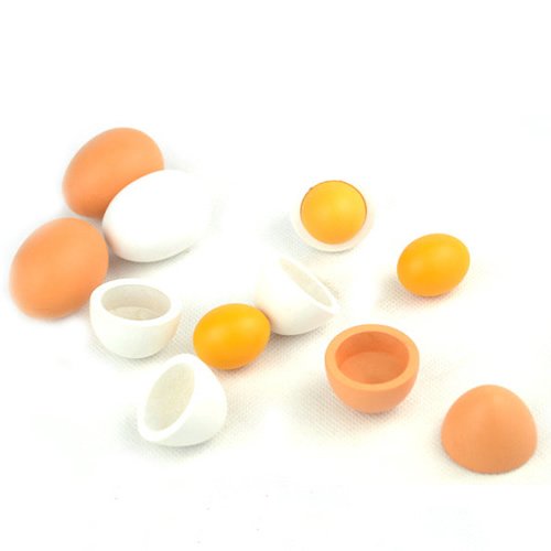 Xuniu 6 Piezas Huevos De Madera Yema Educativa Interesante Niños Niños Juguete