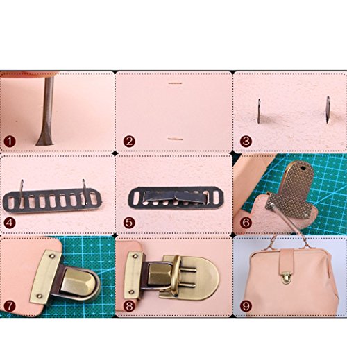 XUNXI Cerradura para Bolsa, Cierre en Forma de corazón, Cerradura giratoria, Cerradura giratoria, herrajes metálicos para Bricolaje, Bolso, Monedero, Plata