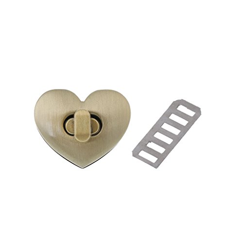 XUNXI Cerradura para Bolsa, Cierre en Forma de corazón, Cerradura giratoria, Cerradura giratoria, herrajes metálicos para Bricolaje, Bolso, Monedero, Plata