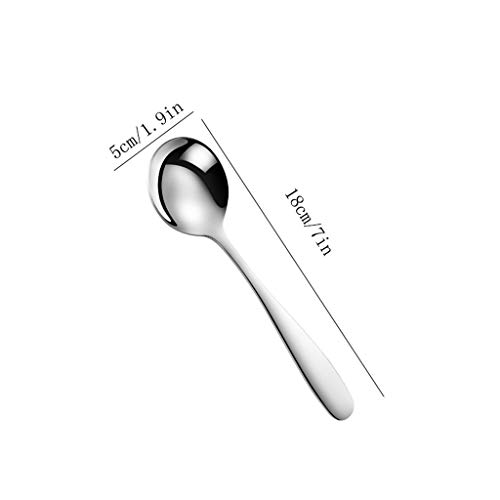 XuYuanjiaShop Cuchara de China 7 Pulgadas de Acero Inoxidable Cuchara, Sopa de Color Cuchara, cucharita de café, Cuchara de Helado Juego de 6 Cucharas de Mesa, Cucharas de Postre (Color : A)