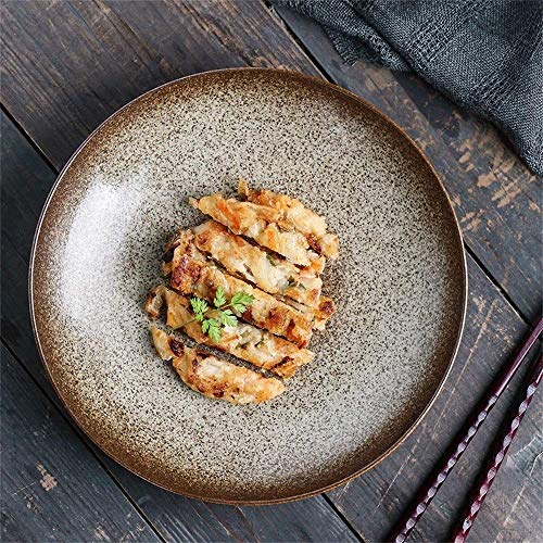 XXJ-Tazones Vajilla Cerámica Creativa Europea Tazón de Gres Ramen Filete Tazón Pasta Ensalada de Fruta Tazón Pasta Occidental Tazón Gourmet 8.2 Pulgadas