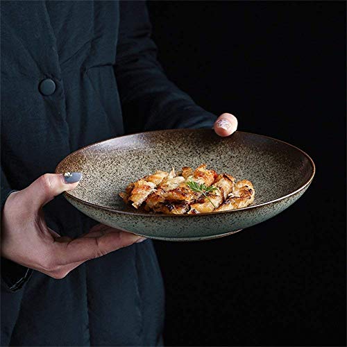 XXJ-Tazones Vajilla Cerámica Creativa Europea Tazón de Gres Ramen Filete Tazón Pasta Ensalada de Fruta Tazón Pasta Occidental Tazón Gourmet 8.2 Pulgadas
