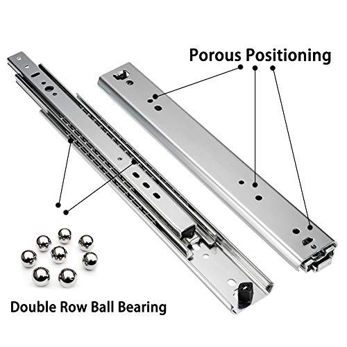 XYNH 2 Unids Professional Guía para Cajón, Extracción Total Carril De Cajón, Pista De Deslizamiento, Guías para Cajones con Rodamiento De Bolas, De Trabajo Pesado 120 Kg, 25cm-100cm