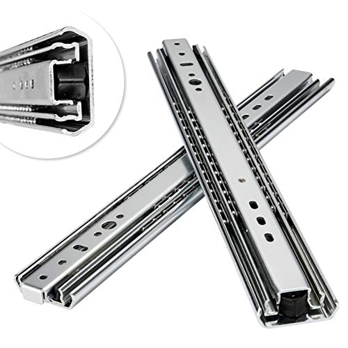 XYNH 2 Unids Professional Guía para Cajón, Extracción Total Carril De Cajón, Pista De Deslizamiento, Guías para Cajones con Rodamiento De Bolas, De Trabajo Pesado 120 Kg, 25cm-100cm