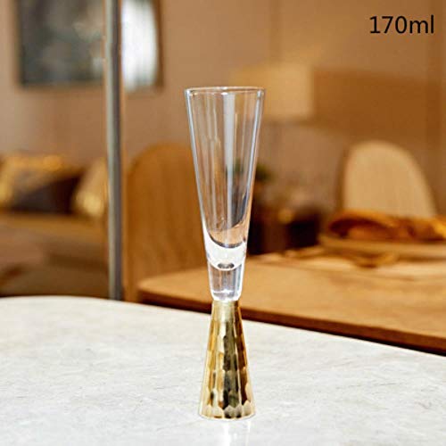 XZY Copas de vino de cristal dorado para banquetes de boda de champán, copas de cóctel moleculares