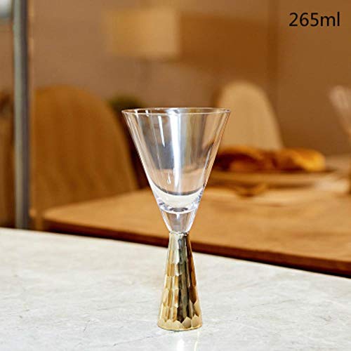 XZY Copas de vino de cristal dorado para banquetes de boda de champán, copas de cóctel moleculares