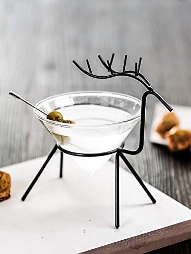 XZY - Estante de hierro para copas de champán de ciervo o champán con forma de cono de martini, copa de vino para bodas, fiestas, bares, cócteles moleculares