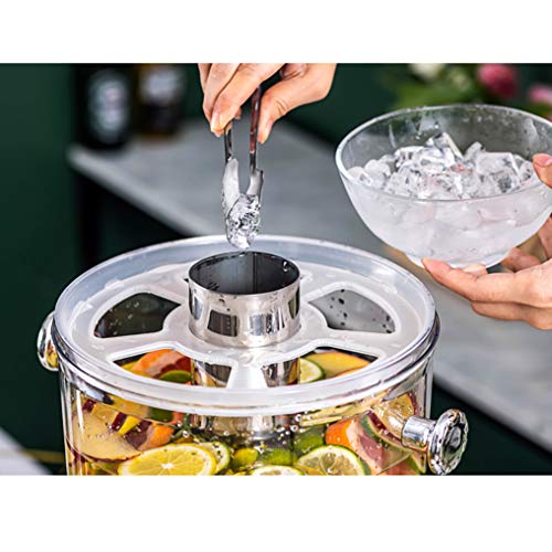 Y-GZD Dispensador de Jugo Dispensador de Bebidas Dispensador de Bebidas con Recipiente de plástico - Marco de Acero Inoxidable (3x8L) para el Desayuno Buffet Barras Bebidas Comerciales