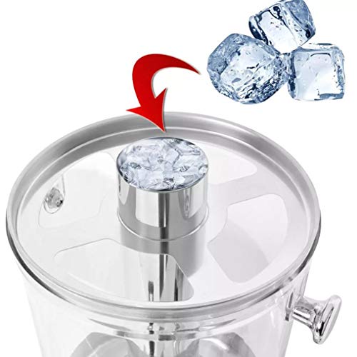 Y-GZD Dispensador de Jugo Dispensador de Bebidas Dispensador de Bebidas con Recipiente de plástico - Marco de Acero Inoxidable (3x8L) para el Desayuno Buffet Barras Bebidas Comerciales