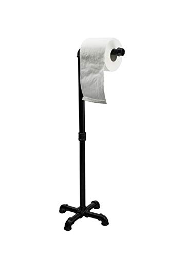 Y-Nut - Dispensador de papel higiénico industrial rústico, sin necesidad de taladrar papel higiénico Steampunk, moderno, elegante, galvanizado, acabado en hierro negro