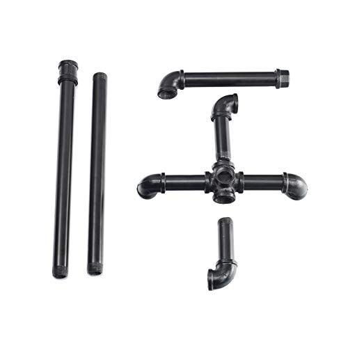 Y-Nut - Dispensador de papel higiénico industrial rústico, sin necesidad de taladrar papel higiénico Steampunk, moderno, elegante, galvanizado, acabado en hierro negro