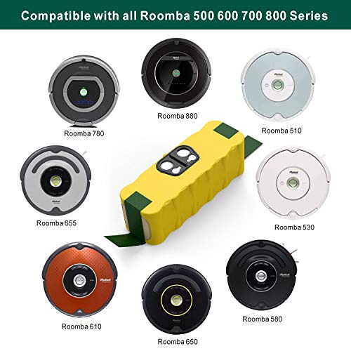 YABER Batería para iRobot Roomba 4500mAh Ni-MH Bateria Compatible con iRobot Roomba Series 550 620 630 650 770 500 600 700 800