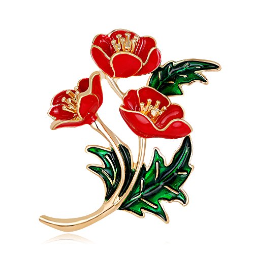 YANANN Broca para el Agua Gota de Aceite Flor de Broche Flor Escarlata Accesorios de Ropa Clavel Caldo Flor
