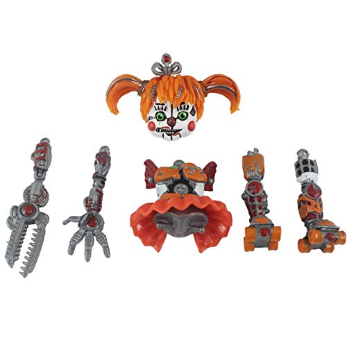 Yangzou 6 Unids / Set FNAF Five Nights At Freddy'S Toys Freddy Fazbears Pizzeria Simulator Ver Foxy Chica Lighte Articulaciones Móviles Muñeca Juguete para Niños