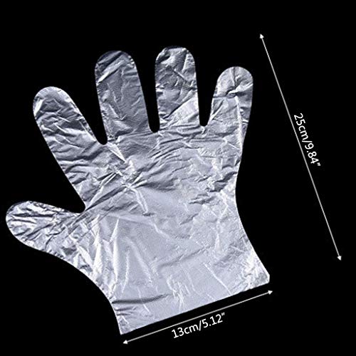 Yanhonin 100/200 guantes de plástico desechables para menaje 25cmx13cm 100pcs