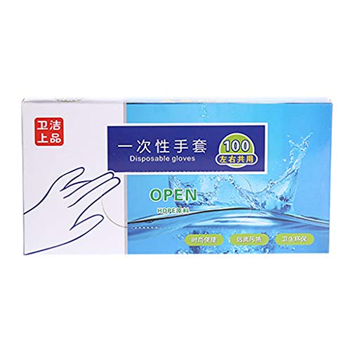 Yanhonin 100/200 guantes de plástico desechables para menaje 25cmx13cm 100pcs
