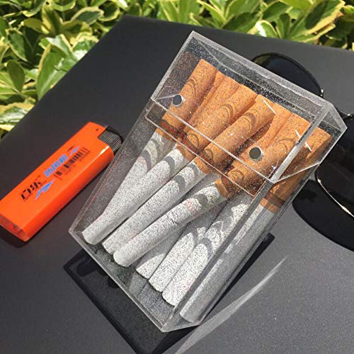 YAO Fashion - Caja de Almacenamiento para Cigarrillos con Purpurina Ultrafina de plástico Personalizado, 20 Unidades