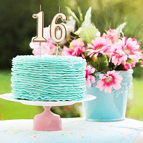 Yaomiao 10 Piezas Velas de Número de Cumpleaños Velas de Número de Pastel Número 0-9 Decoración Brillande de Topper de Pastel para Favores de Fieta Cumpleaños (Marrón)