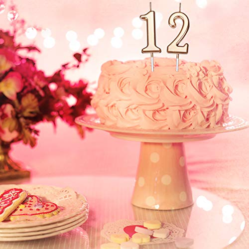 Yaomiao 10 Piezas Velas de Número de Cumpleaños Velas de Número de Pastel Número 0-9 Decoración Brillande de Topper de Pastel para Favores de Fieta Cumpleaños (Marrón)
