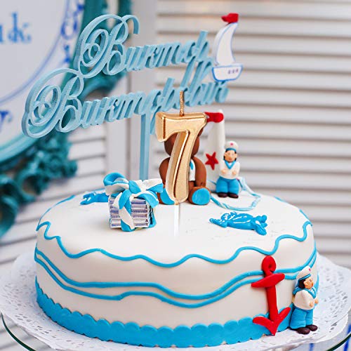 Yaomiao 10 Piezas Velas de Número de Cumpleaños Velas de Número de Pastel Número 0-9 Decoración Brillande de Topper de Pastel para Favores de Fieta Cumpleaños (Marrón)