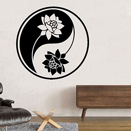 yaonuli Etiqueta engomada del Coche de Moda Yin Yang Lotus Yoga Meditación Accesorios de Arte Budista Calcomanía de Vinilo 67x67cm