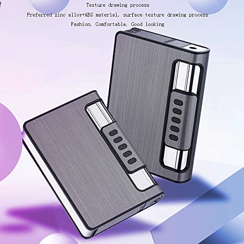 YAOUFBZ Caja de Cigarrillos automática de aleación 12 Paquetes Encendedor a Prueba de Viento Encendedor de Cigarrillos automático Inflable Encendedor de Cigarrillos