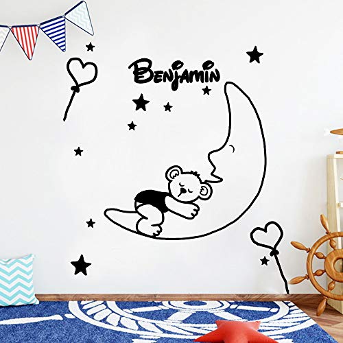 yaoxingfu Nombre Personalizado Pegatinas de Pared Arte Autoadhesivo Papel Pintado para Niños Habitación Decoración Etiqueta Inicio D    43 cm X 43 cm