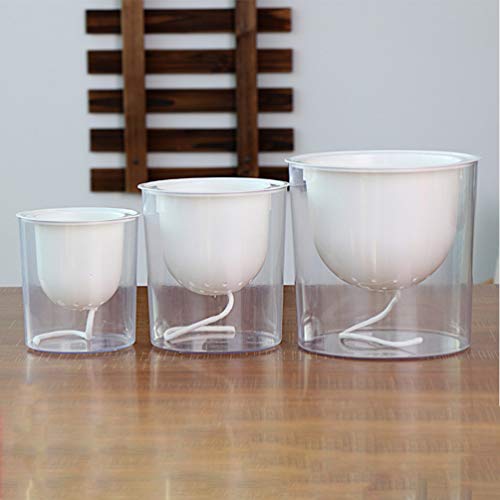 Yarnow 2 Piezas Maceta de Riego Automático de Plástico Transparente Maceta de Riego Automática Maceta de Almacenamiento de Agua para Suculentas Hierba Violetas Africanas (M)