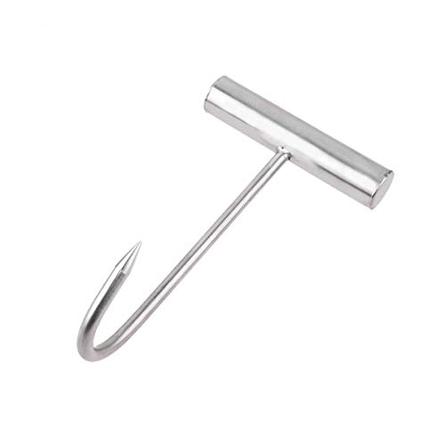 YARNOW Acero Inoxidable T Ganchos Carne Deshuesado Procesamiento Carnicero Gancho Pot Rack para Tocino Salchicha Ahumador 20Cm