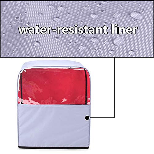 Yarwo Cubierta para Batidoras Amasadoras, Cubierta para KitchenAid Robots de Cocina 5.7 y 7.6 L, Funda Visible para Batidoras Amasadoras, con Asa y Bolsillos, Rojo