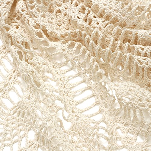 Yazi - Manteles de mesa redondos, diseño de flores, 90 cm, color beige