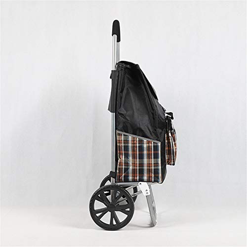 YBWEN Carrito de la Compra Impermeable de Tela Oxford Impreso Carrito de la Compra sobre 2 Ruedas con Desmontable Bolsa Multifuncional Carro del Equipaje Ligera Carrito de la Compra