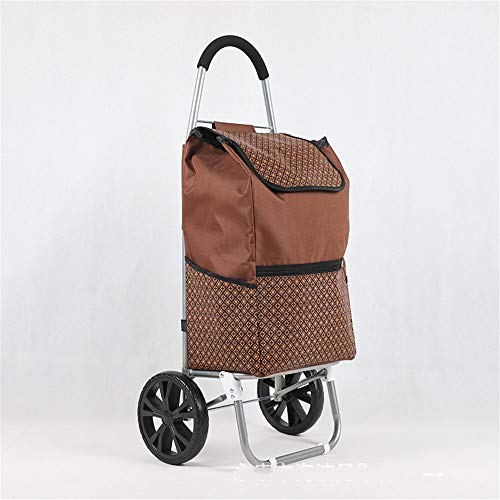 YBWEN Carrito de la Compra Impermeable de Tela Oxford Impreso Carrito de la Compra sobre 2 Ruedas con Desmontable Bolsa Multifuncional Carro del Equipaje Ligera Carrito de la Compra