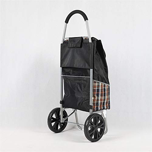 YBWEN Carrito de la Compra Impermeable de Tela Oxford Impreso Carrito de la Compra sobre 2 Ruedas con Desmontable Bolsa Multifuncional Carro del Equipaje Ligera Carrito de la Compra