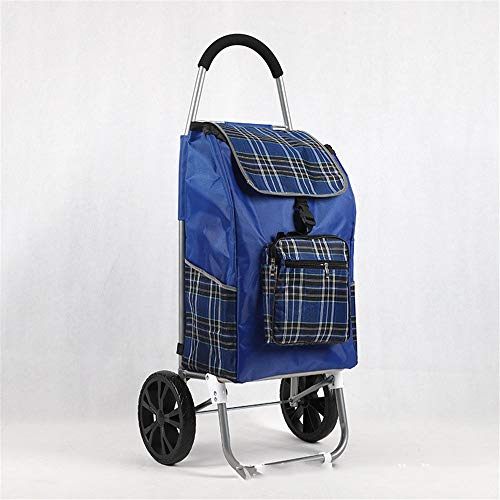 YBWEN Carrito de la Compra Impermeable de Tela Oxford Impreso Carrito de la Compra sobre 2 Ruedas con Desmontable Bolsa Multifuncional Carro del Equipaje Ligera Carrito de la Compra