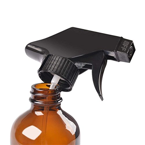 YCOO 4 botellas de vidrio vacías de 2 x 250 ml con pulverizador de agua ámbar y dispensador de aceite y 2 botellas de bola.