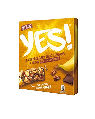 Yes! Barrita De Nueces Pacanas Con Cobertura De Chocolate y Plátano - 3 X 35G 1 Unidad 105 g